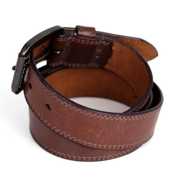 Columbia BROWN GENUINE LEATHER 1 3/8"Wd STITCH CASUAL DRESS MEN'S BELT 36 (G83 - Picture 4 of 15